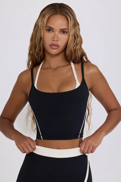 sports tank top, athletic tank, workout crop top, activewear top, training tank, new arrival, minimalist, trustworthy, neutral, black